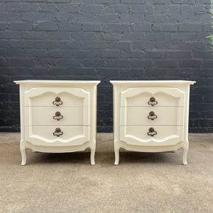 Pair of French Provincial Style Cream Painted Night Stands, c.1960’s