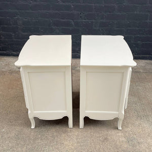 Pair of French Provincial Style Cream Painted Night Stands, c.1960’s