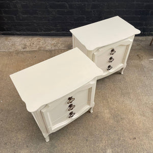 Pair of French Provincial Style Cream Painted Night Stands, c.1960’s