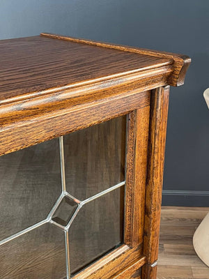 Vintage Barristers Oak & Glass 2-Tier Bookcase Shelf Cabinet, c.1960’s