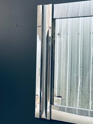 Vintage Post Modern Chrome Mirror, c.1970’s