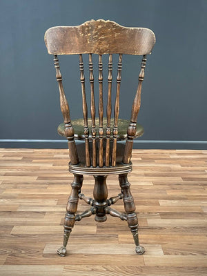 Antique Victorian High Back Adjustable Piano Stool, c.1930’s