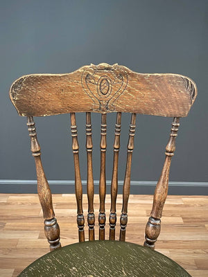 Antique Victorian High Back Adjustable Piano Stool, c.1930’s