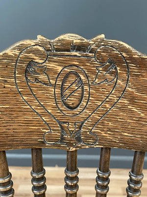 Antique Victorian High Back Adjustable Piano Stool, c.1930’s