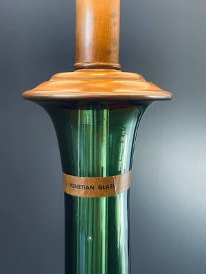 Mid-Century Venetian Glass Table Lamp with Original Blown Glass Finial