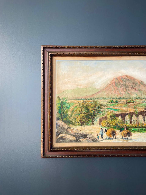 Vintage Landscape Oil Painting, Signed