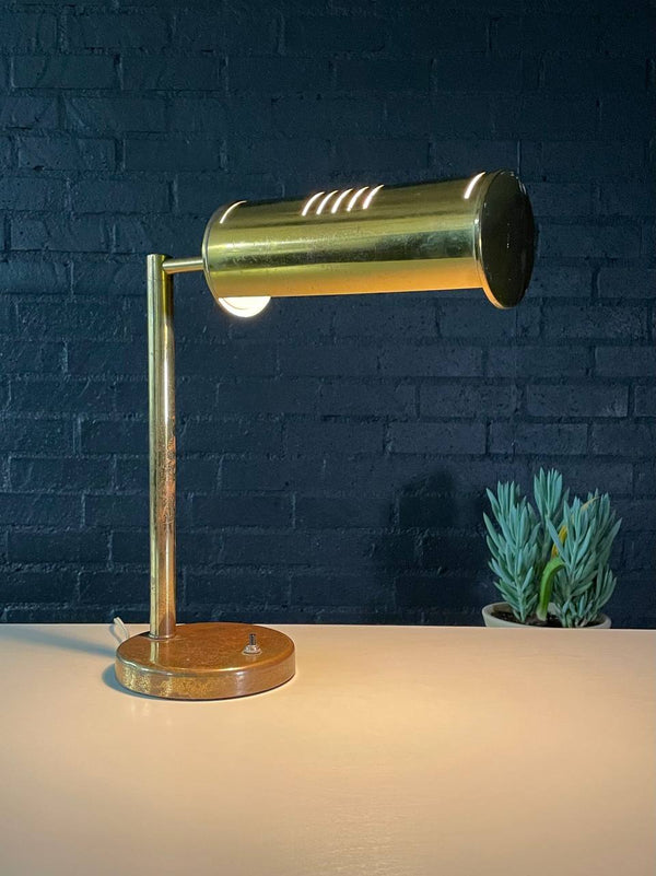 Mid-Century Modern Distressed Brass Desk Lamp, c.1960’s