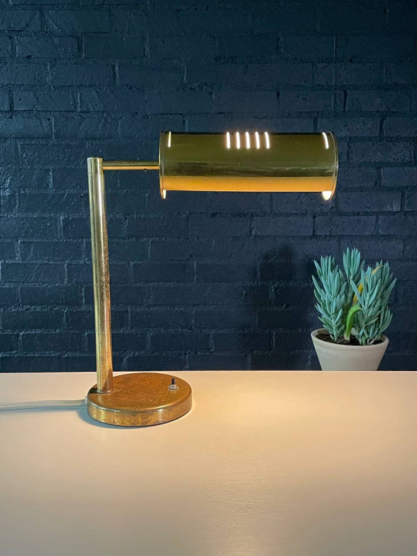 Mid-Century Modern Distressed Brass Desk Lamp, c.1960’s