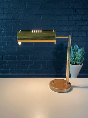 Mid-Century Modern Distressed Brass Desk Lamp, c.1960’s