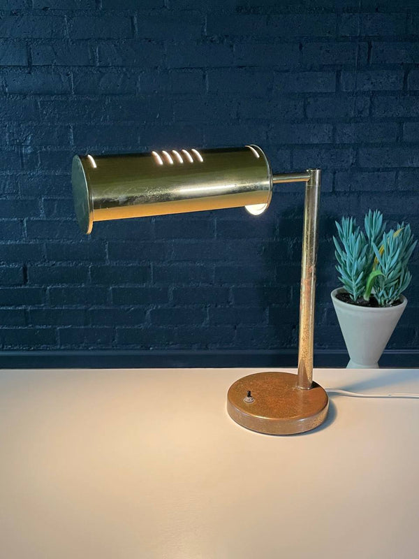Mid-Century Modern Distressed Brass Desk Lamp, c.1960’s