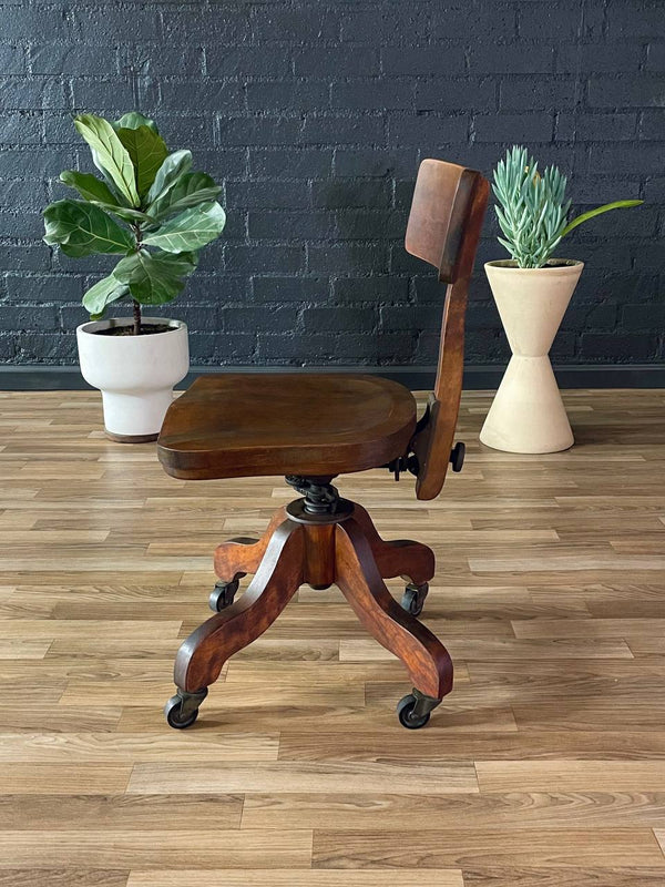 Vintage Oak Office Desk Chair, c.1940’s