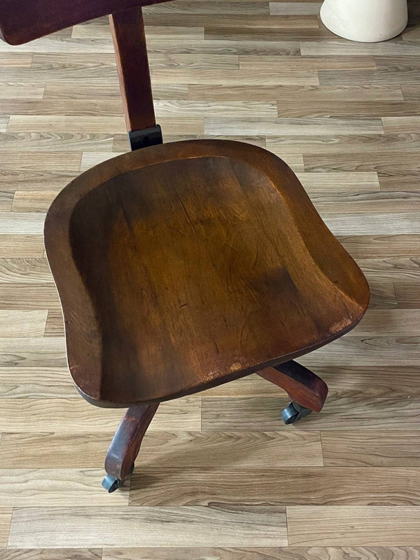 Vintage Oak Office Desk Chair, c.1940’s