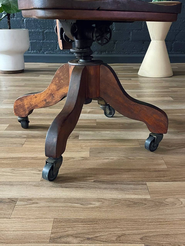 Vintage Oak Office Desk Chair, c.1940’s