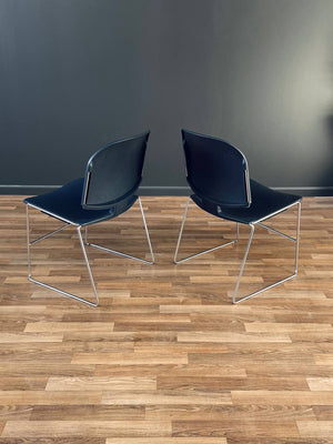 Set of 6 Mid-Century Modern Stackable Chrome Chairs by Steelcase