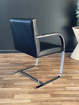 Mid-Century Modern Cantilever Steel & Leather Chair