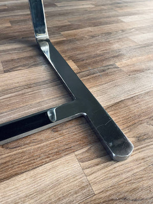 Mid-Century Modern Cantilever Steel & Leather Chair