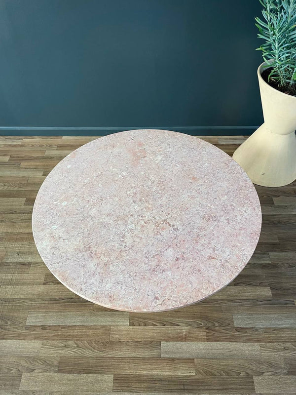 Mid-Century Modern Pink Marble Top Coffee Table, c.1960’s