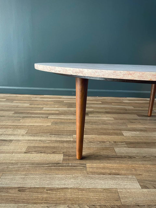 Mid-Century Modern Pink Marble Top Coffee Table, c.1960’s