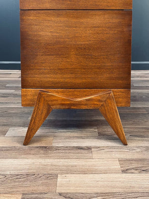 Pair of Mid-Century Modern Sculpted Walnut Night Stands, c.1960’s