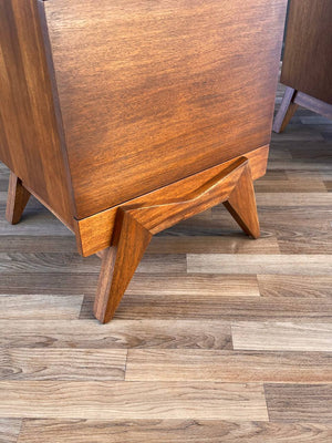 Pair of Mid-Century Modern Sculpted Walnut Night Stands, c.1960’s