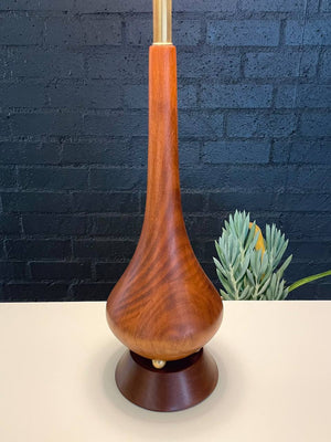 Mid-Century Modern Walnut & Brass Table Lamp, c.1960’s
