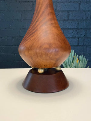 Mid-Century Modern Walnut & Brass Table Lamp, c.1960’s