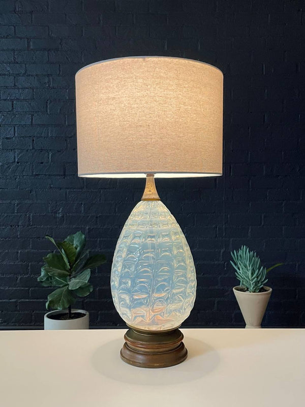 Vintage Italian Murano Glass Table Lamp with Brass Accent, c.1960’s