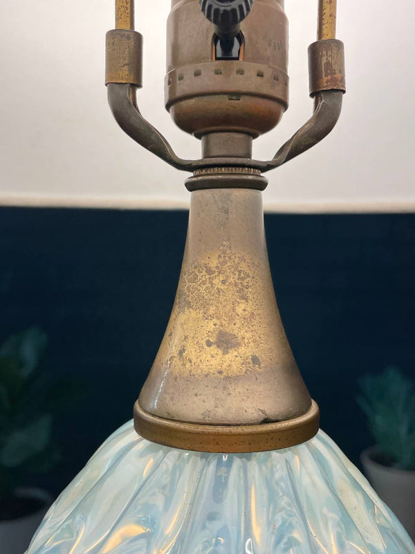 Vintage Italian Murano Glass Table Lamp with Brass Accent, c.1960’s