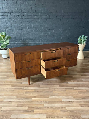 Mid-Century Modern Walnut 9-Drawer Dresser, c.1960’s