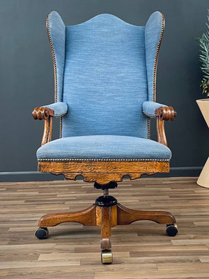 Vintage Rustic Farmhouse Style Oak Office Chair , c.1960’s