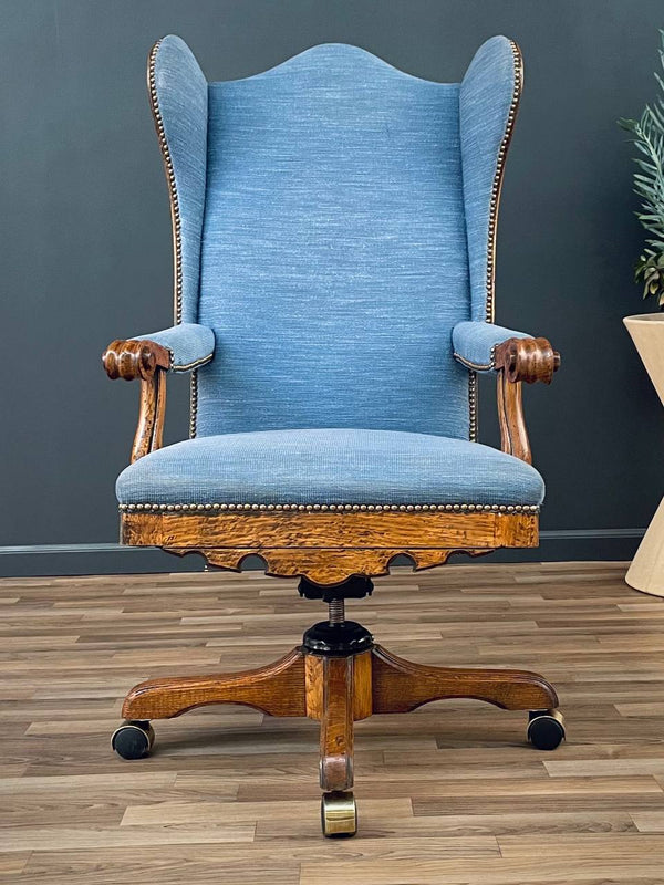 Vintage Rustic Farmhouse Style Oak Office Chair , c.1960’s