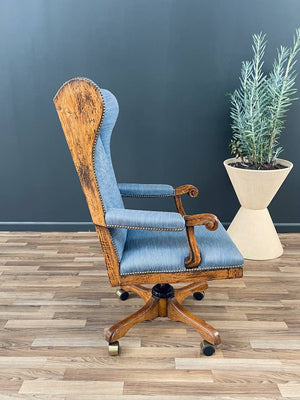 Vintage Rustic Farmhouse Style Oak Office Chair , c.1960’s