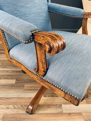 Vintage Rustic Farmhouse Style Oak Office Chair , c.1960’s