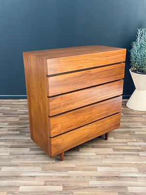 Mid-Century Modern Walnut Highboy Dresser by American of Martinsville, c.1950’s