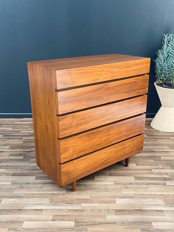 Mid-Century Modern Walnut Highboy Dresser by American of Martinsville, c.1950’s