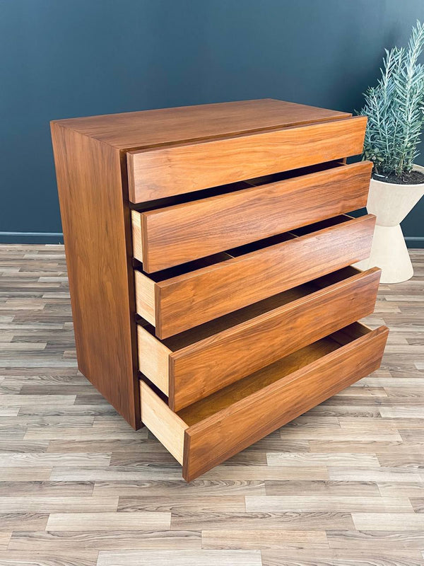 Mid-Century Modern Walnut Highboy Dresser by American of Martinsville, c.1950’s
