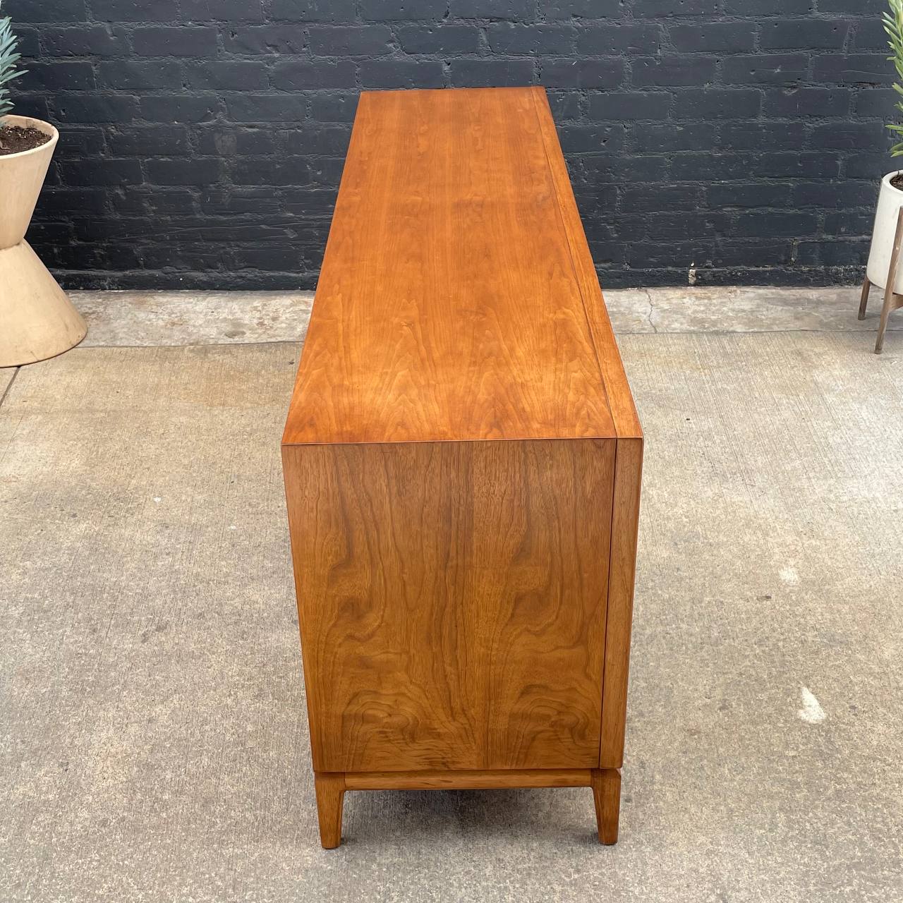 thomasville mid century modern dresser Thomasville Brutalist Mid Century Walnut Lowboy Dresser