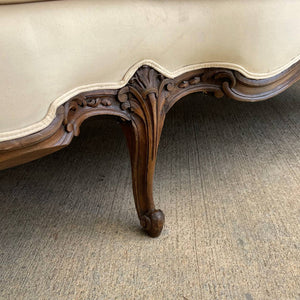 French Antique Hand Carved Wing Back Sofa, c.1950’s