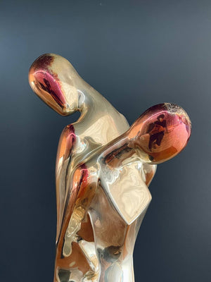 D'Argenta Gold Plated Abstract Couple Sculpture by Tere Memun