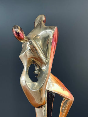 D'Argenta Gold Plated Abstract Couple Sculpture by Tere Memun