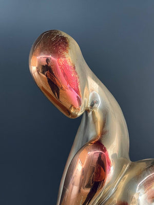 D'Argenta Gold Plated Abstract Couple Sculpture by Tere Memun