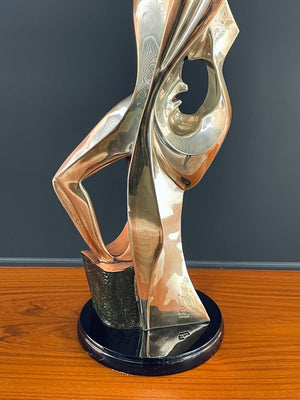 D'Argenta Gold Plated Abstract Couple Sculpture by Tere Memun