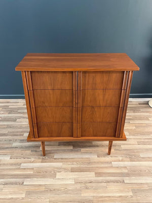 Mid-Century Modern Walnut Highboy Dresser by American of Martinsville