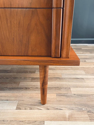 Mid-Century Modern Walnut Highboy Dresser by American of Martinsville