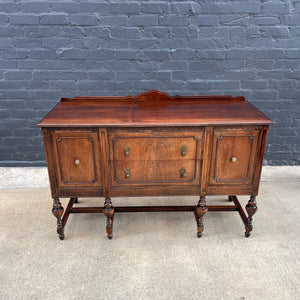 American Antique Sculpted Walnut Buffet Sideboard, c.1940’s