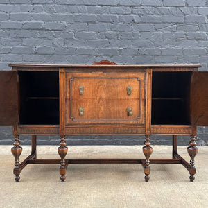 American Antique Sculpted Walnut Buffet Sideboard, c.1940’s