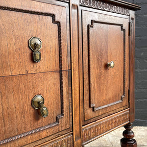 American Antique Sculpted Walnut Buffet Sideboard, c.1940’s
