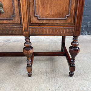 American Antique Sculpted Walnut Buffet Sideboard, c.1940’s