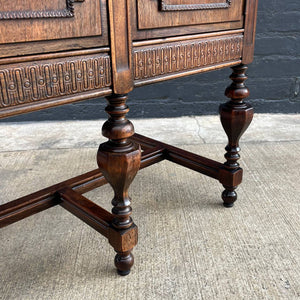 American Antique Sculpted Walnut Buffet Sideboard, c.1940’s