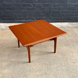Mid-Century Danish Modern Teak & Cane Coffee Table by Trioh, c.1960’s